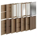 Various Modern Wardrobe Doors With Wooden Panels Glass Inserts And Slatted Designs