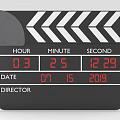 Industrial Film Clapperboard For Movie Production Showing Time Date And Director Information