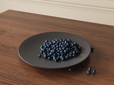 Blueberry Ornaments Fruit Plate 3d model