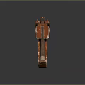 Futuristic Orange Metallic Gun With Battle Worn Details And Blood Stains