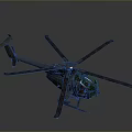 Detailed Utility Helicopter Model With Rotor Blades Cockpit And Landing Gear