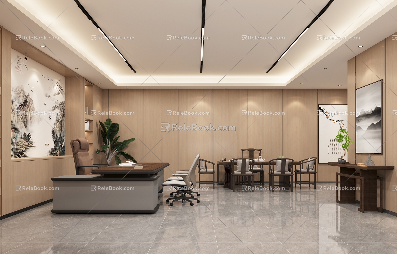 Conference Room Office Front Desk 3d model