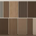 Assorted Wooden Wall Panels With Striped Designs And Neutral Color Tones Showcase