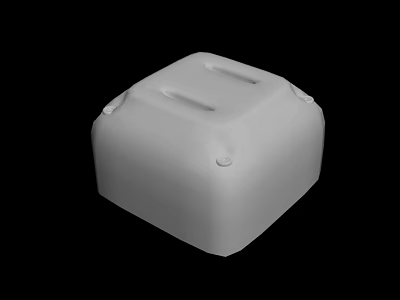 White Square Plastic Enclosure With Dual Slots And Mounting Points 3d model