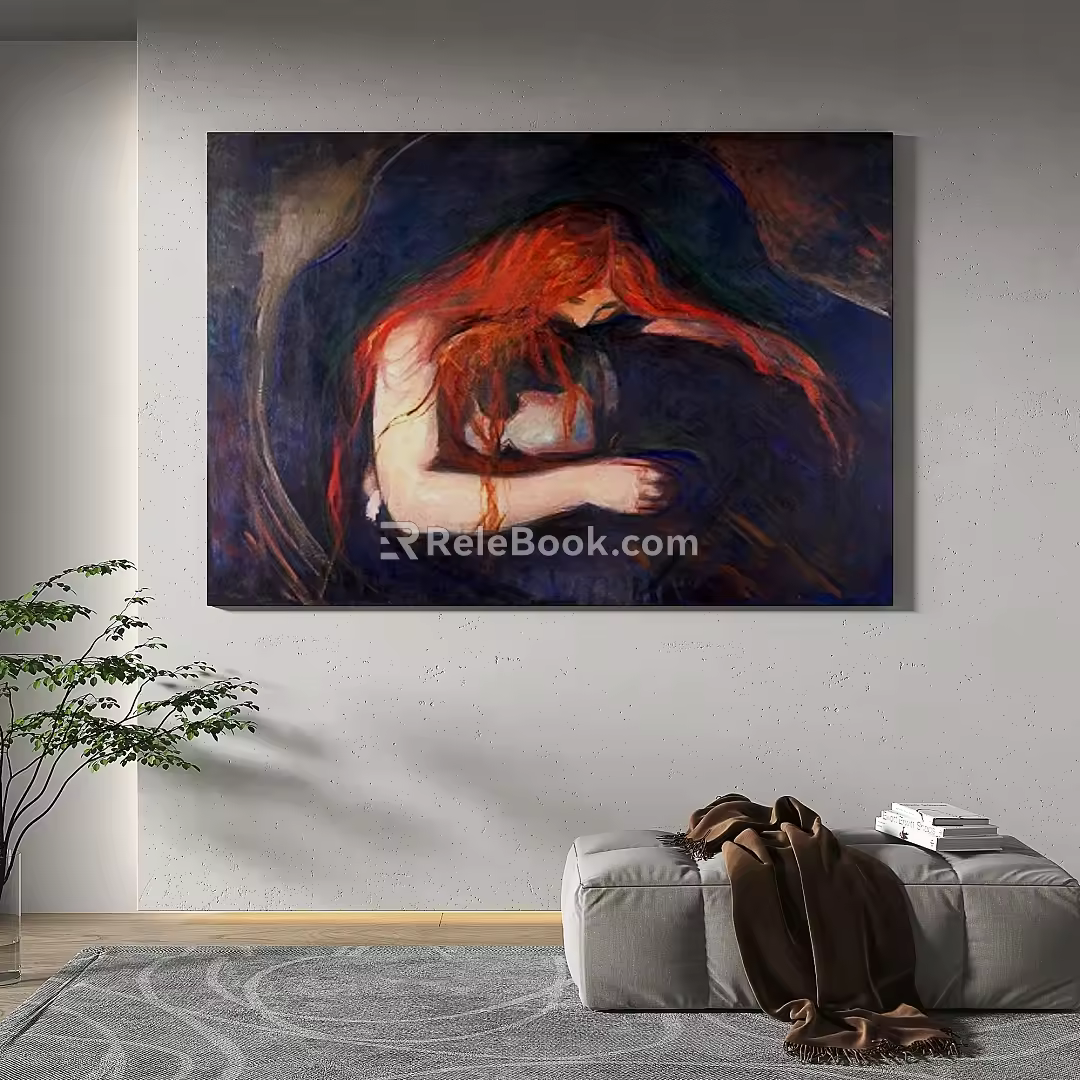 Modern minimalist abstract decorative painting 3d model