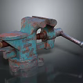 Rusty Teal Metal Vice Industrial Hardware Tool For Clamping Work Use 3d model