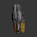 Two Industrial Metal Mechanical Devices With Silver Body Yellow Parts And Brown Details