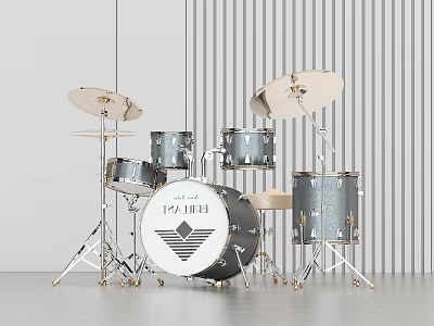 modern drum set musical instrument music equipment 3d model