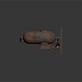 Rusted Industrial Hardware Tools Structure With Gas Cylinders Metal Frame Pipes And Valves