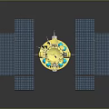 Yellow Spacecraft With Blue Components And Large Solar Panels For Space Exploration