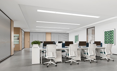 modern public office area office area 3d model