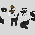 Modern Single Chair Collection With Various Black Stylish Design Models