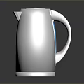 Modern Silver Electric Kettle With Blue Handle And Shiny Surface For Daily Use
