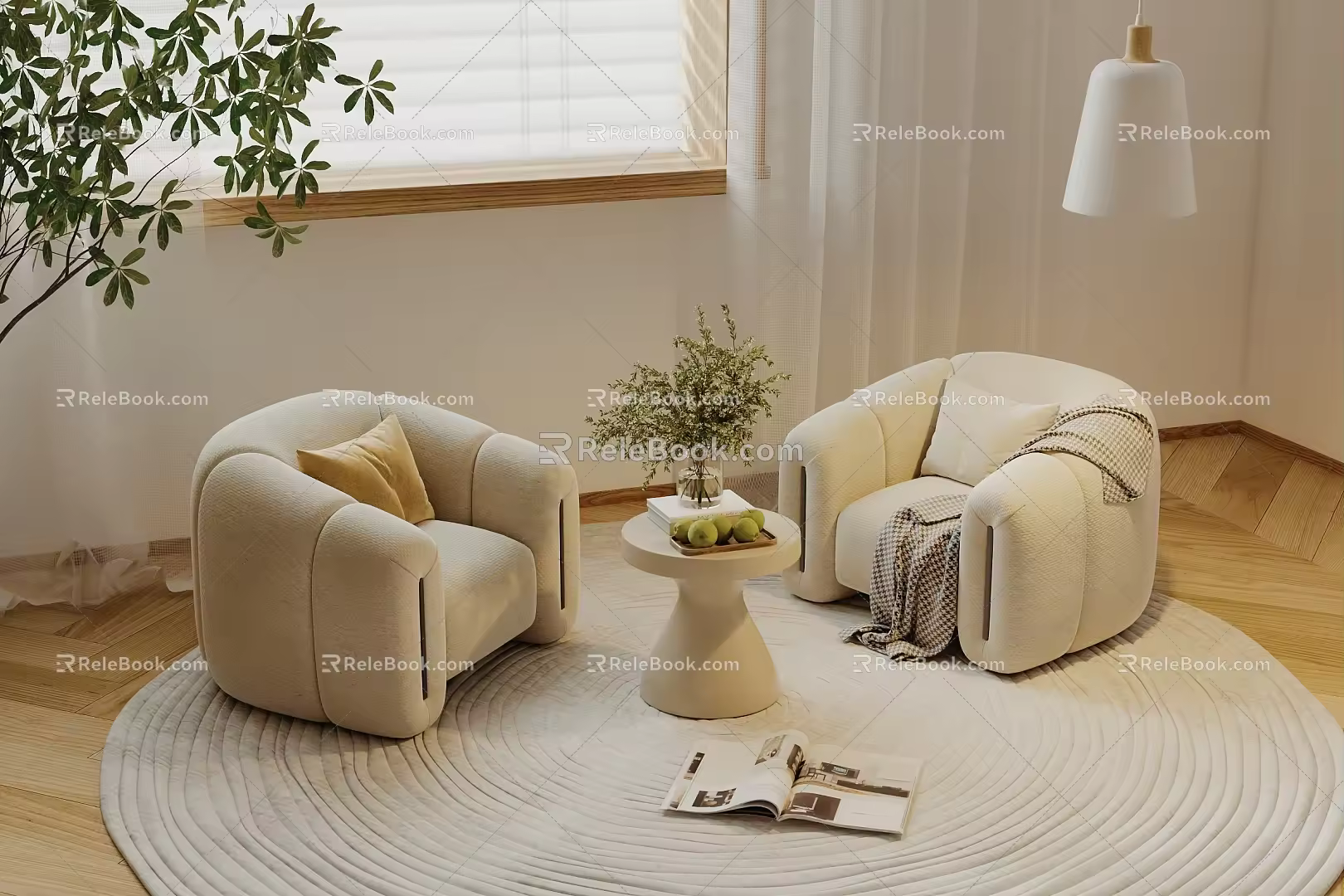 Modern Casual Sofa Combination Single Sofa 3d model