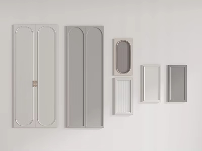 Modern Wardrobe Doors In Various Styles And Neutral Tones 3d model