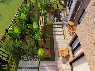 Modern Garden Landscape Garden Courtyard 3d model