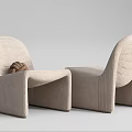 Modern Beige Single Sofa With Stitched Details And Brown Throw Pillow In Home Interior