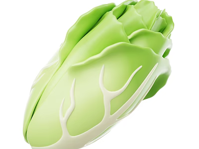 Organic Fresh Green Cabbage with Crisp Leafy Layers and Vibrant Color 3d model