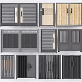 Various Modern Entrance Doors With Wooden Panels Metal Frames And Stripe Designs