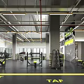 Modern Fitness Gym Interior Design With Spacious Area Workout Equipment And Bright Lighting