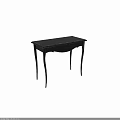 Classic Black Wooden Corner Table With Curved Legs And Smooth Top Design