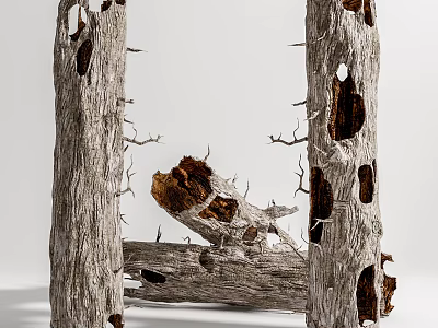 Modern trunk deadwood decorative combination 3d model