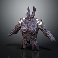 Purple Armor Costume with Intricate Decorative Details and Glowing Accents for Fantasy Character Outfit