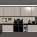 modern cream kitchen 3d model
