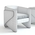 Modern Single Sofa Designs In Multiple Colors With Unique Geometric Armrests 3d model