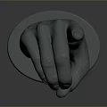 White Decorative Hand Gesture Model With Raised Index Finger And Circular Base For Home Use