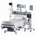 Advanced Hospital Medical Bed With Integrated Monitor IV Stand And Control Panel