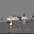 Professional Photography Lighting Setup With Tripods Camera And Soft Round Light Effect