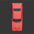 Classic Red Muscle Car With Black Windows Silver Alloy Wheels And Glossy Finish