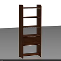 Modern Dark Brown Wooden Bookcase With Multiple Shelves And Bottom Drawer