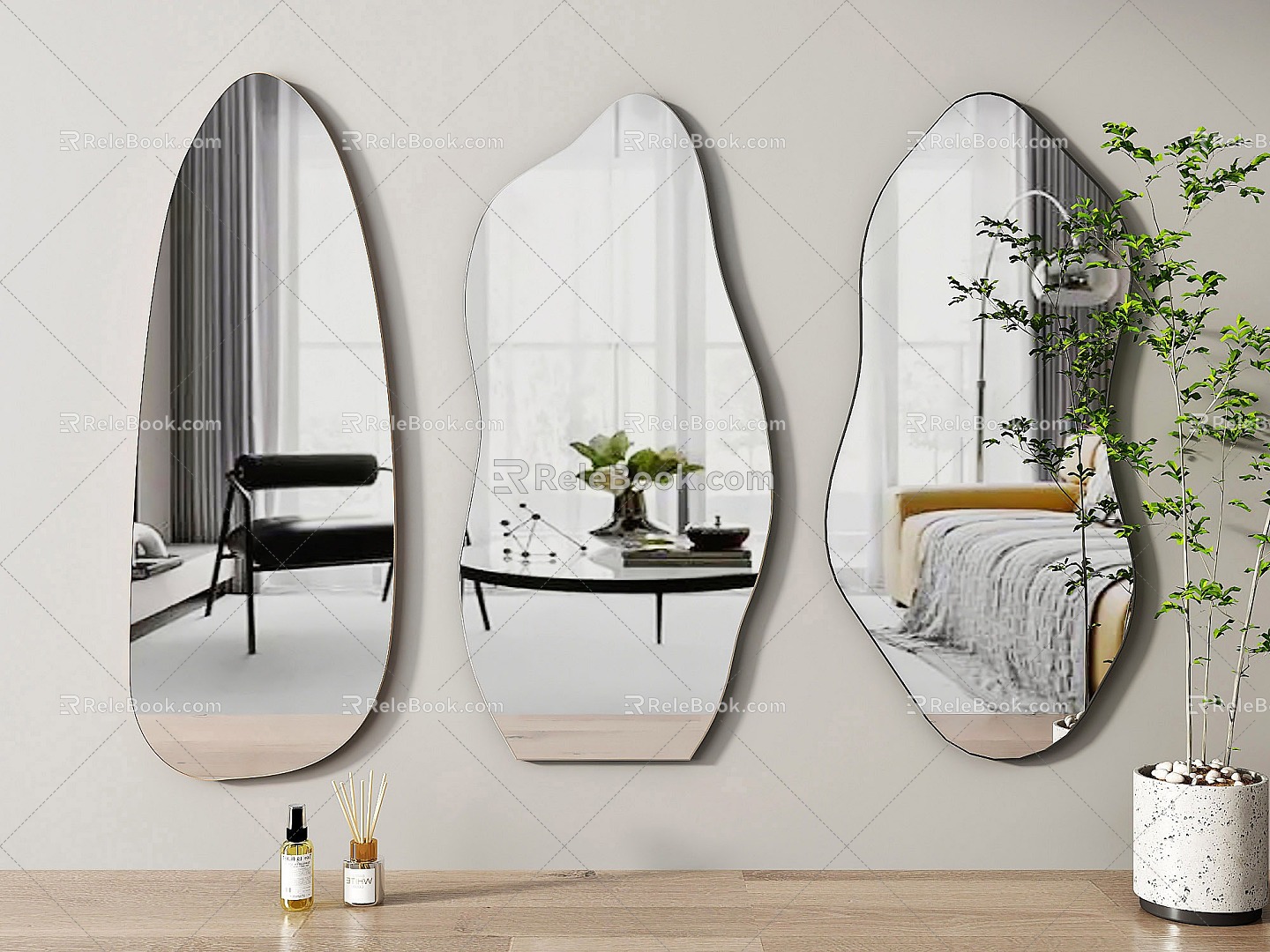 Mirror fitting mirror full-length mirror mirror hanging mirror 3d model