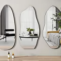 Unique Shaped Wall Mounted Mirrors With Room Reflection And Stylish Decor 3d model
