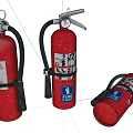 Red Fire Extinguishers As Essential Fire Safety Equipment For Emergency Use 3d model