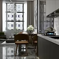 Modern Apartment Bedroom Interior With Cozy Bed Pillows Blanket Wall LED Light Strip And Wardrobe