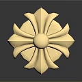 Golden Decorative Flower Shaped Hat Coat Stand Top Base Piece