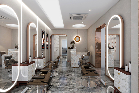 Modern Barber Shop 3d model