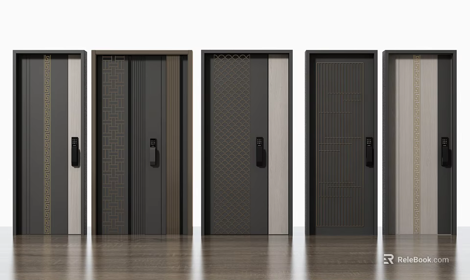 Modern Security Doors With Multiple Design Patterns And Steel Construction For Home Use 3d model
