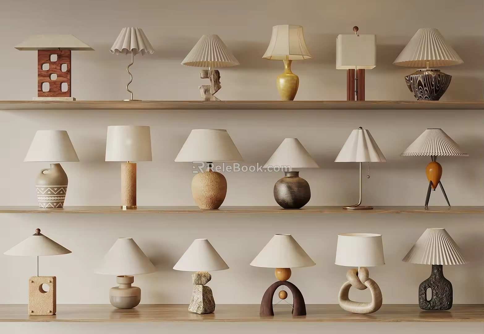 The ancient style table lamp 3d model