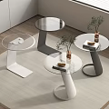 Modern Minimalist Coffee Tables With Glass Tops White And Gray Frames With Plants And Books