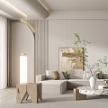 Quiet Living Room Sofa Lazy Sofa Floor Lamp Ornaments 3d model