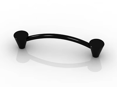 Modern Black Curved Metal Handle For Cabinet Drawer And Furniture Use 3d model