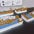 Commercial Equipment Sand Table Models With Landscape Cityscape And Illuminated Base