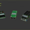 Toy Cars Collection Featuring Black Police Car Green Sedan And Black Van