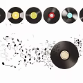 Vintage Vinyl Record Music Notes Decorative Hanging For Musical Room Decor
