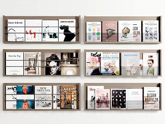 Modern Bookshelf Wall-Hanging Bookshelf Books 3d model