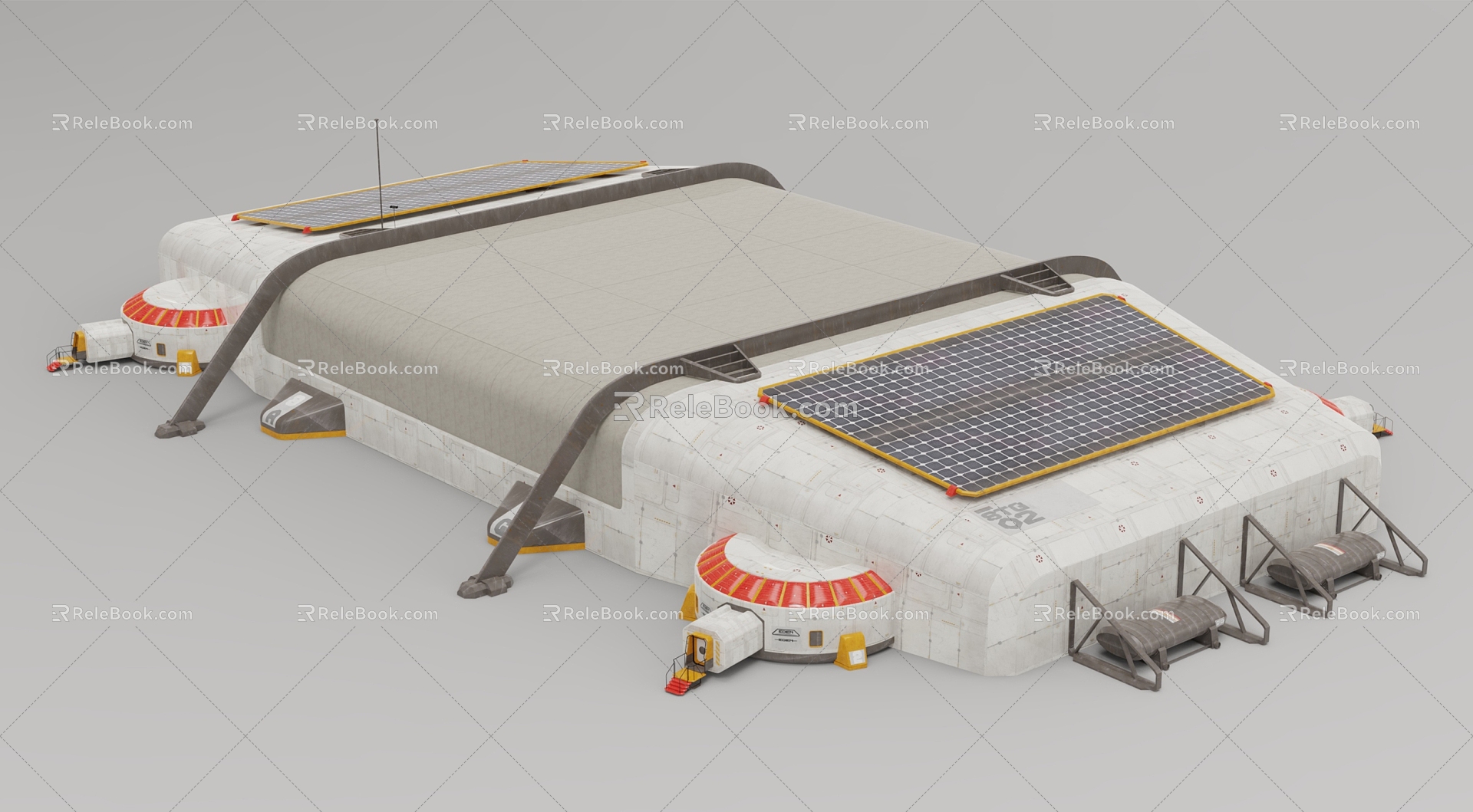 Industrial Equipment Moon Base Solar Energy 3d model